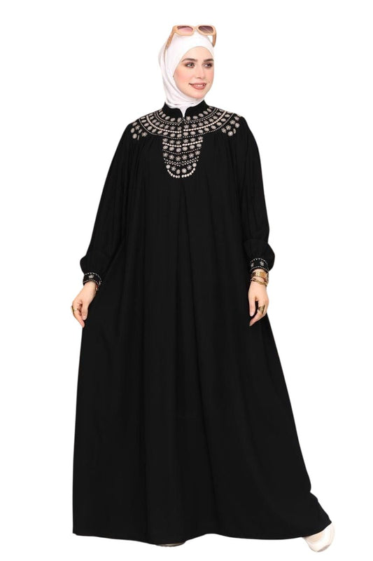 Yaqoot Embroidered Saudi Crepe Abaya