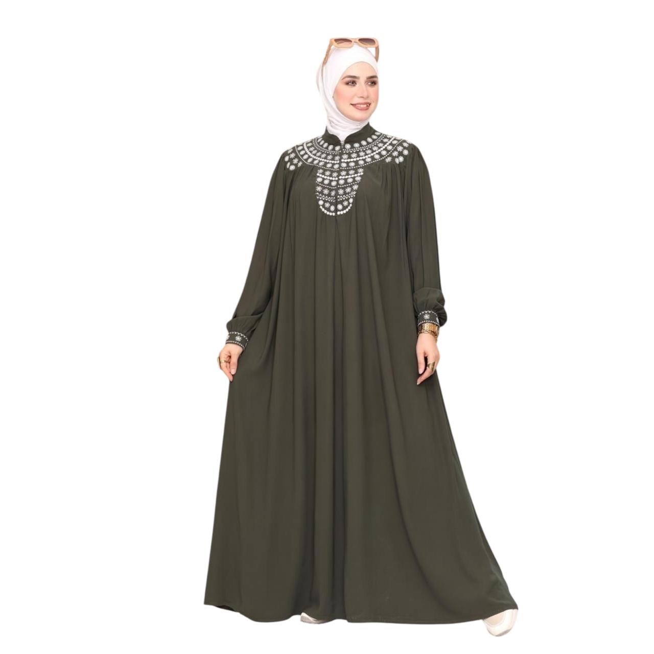 Yaqoot Embroidered Saudi Crepe Abaya
