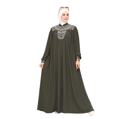 Yaqoot Embroidered Saudi Crepe Abaya