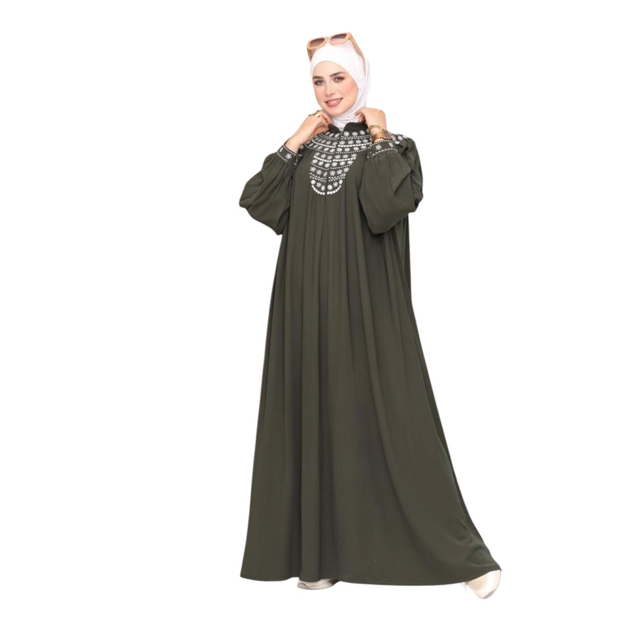 Yaqoot Embroidered Saudi Crepe Abaya