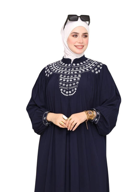Yaqoot Embroidered Saudi Crepe Abaya