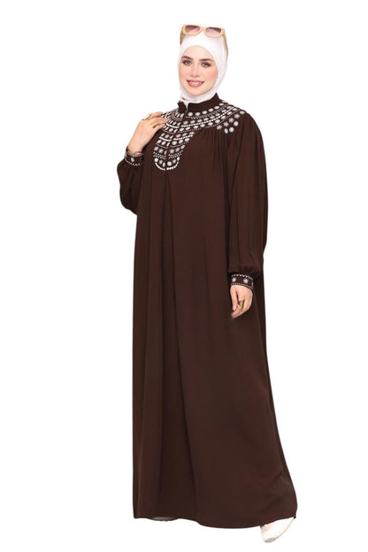 Yaqoot Embroidered Saudi Crepe Abaya