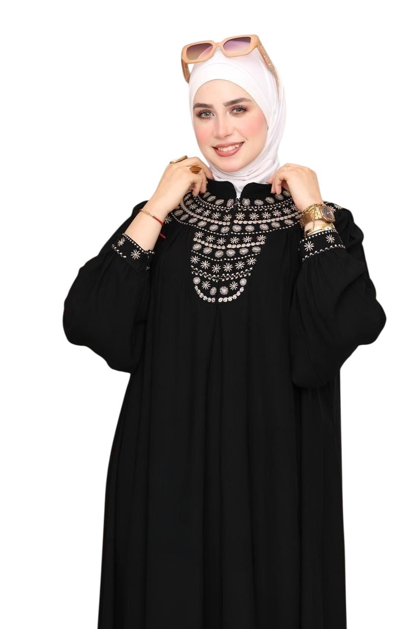 Yaqoot Embroidered Saudi Crepe Abaya