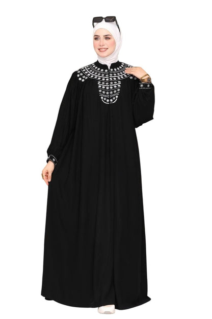 Yaqoot Embroidered Saudi Crepe Abaya