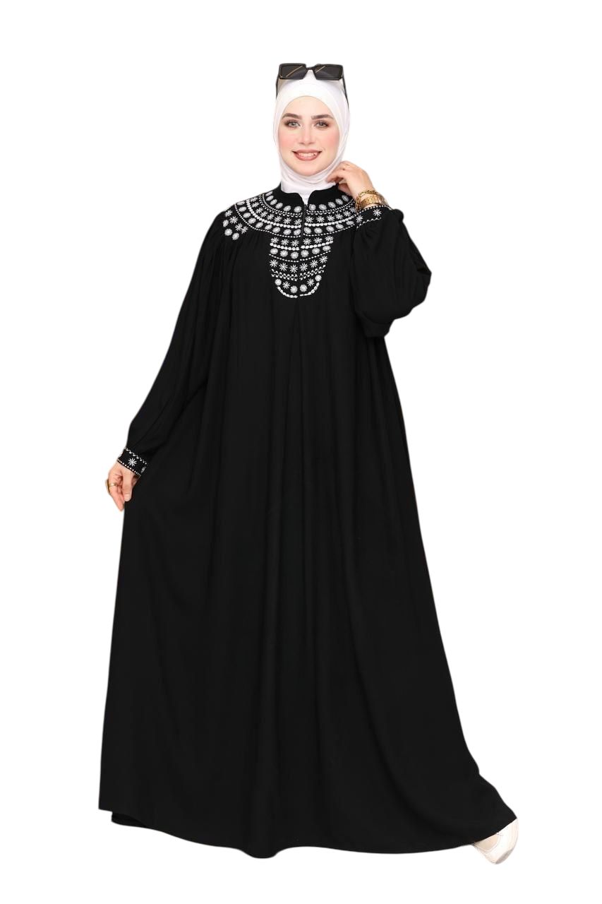 Yaqoot Embroidered Saudi Crepe Abaya