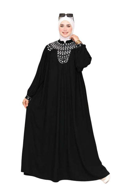 Yaqoot Embroidered Saudi Crepe Abaya
