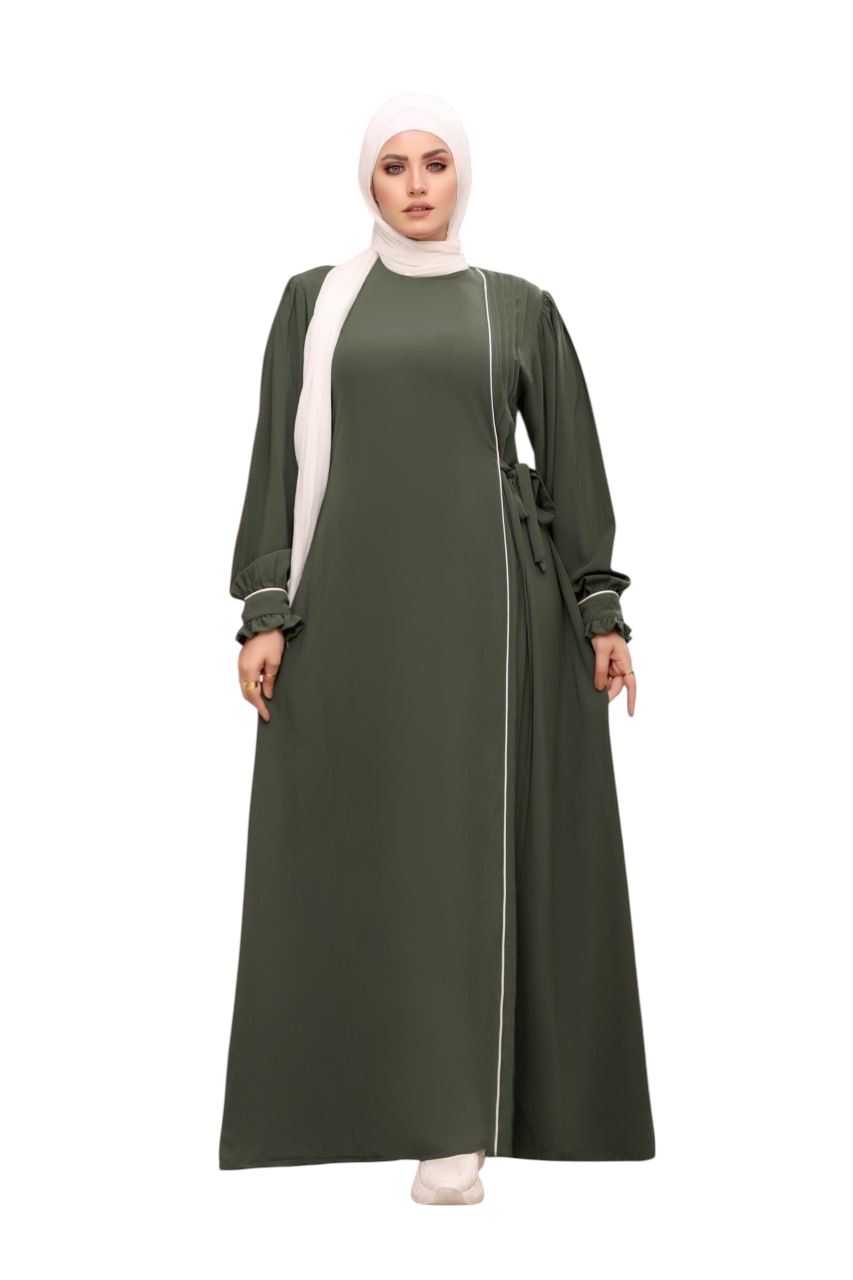 Tasneem Elegant Contrast Abaya