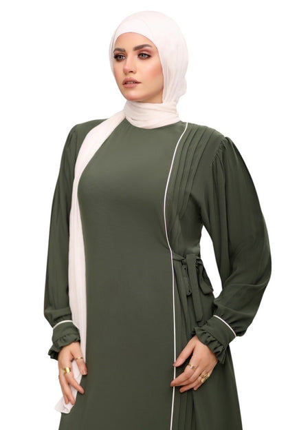 Tasneem Elegant Contrast Abaya