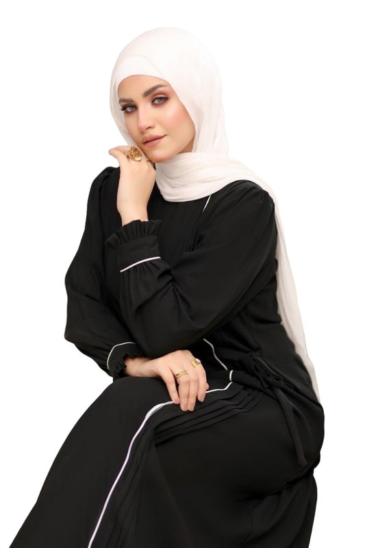 Tasneem Elegant Contrast Abaya