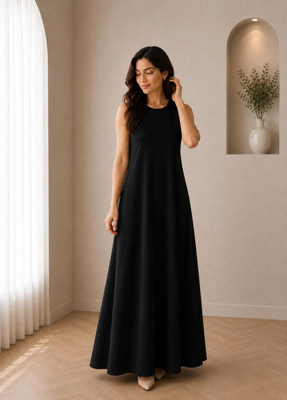 Basic Sleeveless Scuba Dress – Slim Fit