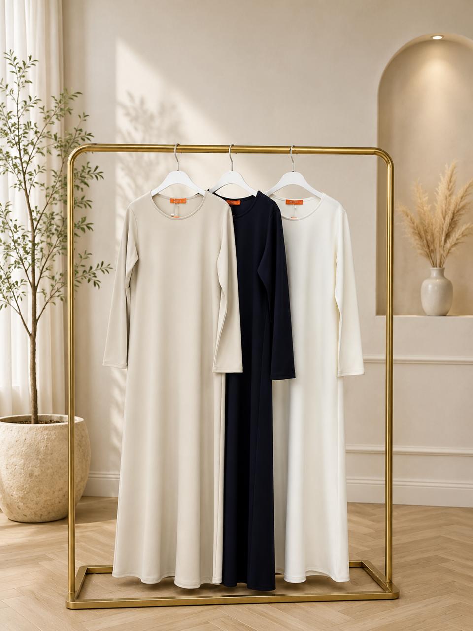 Basic Long Sleeve Scuba Dress – Slim Fit