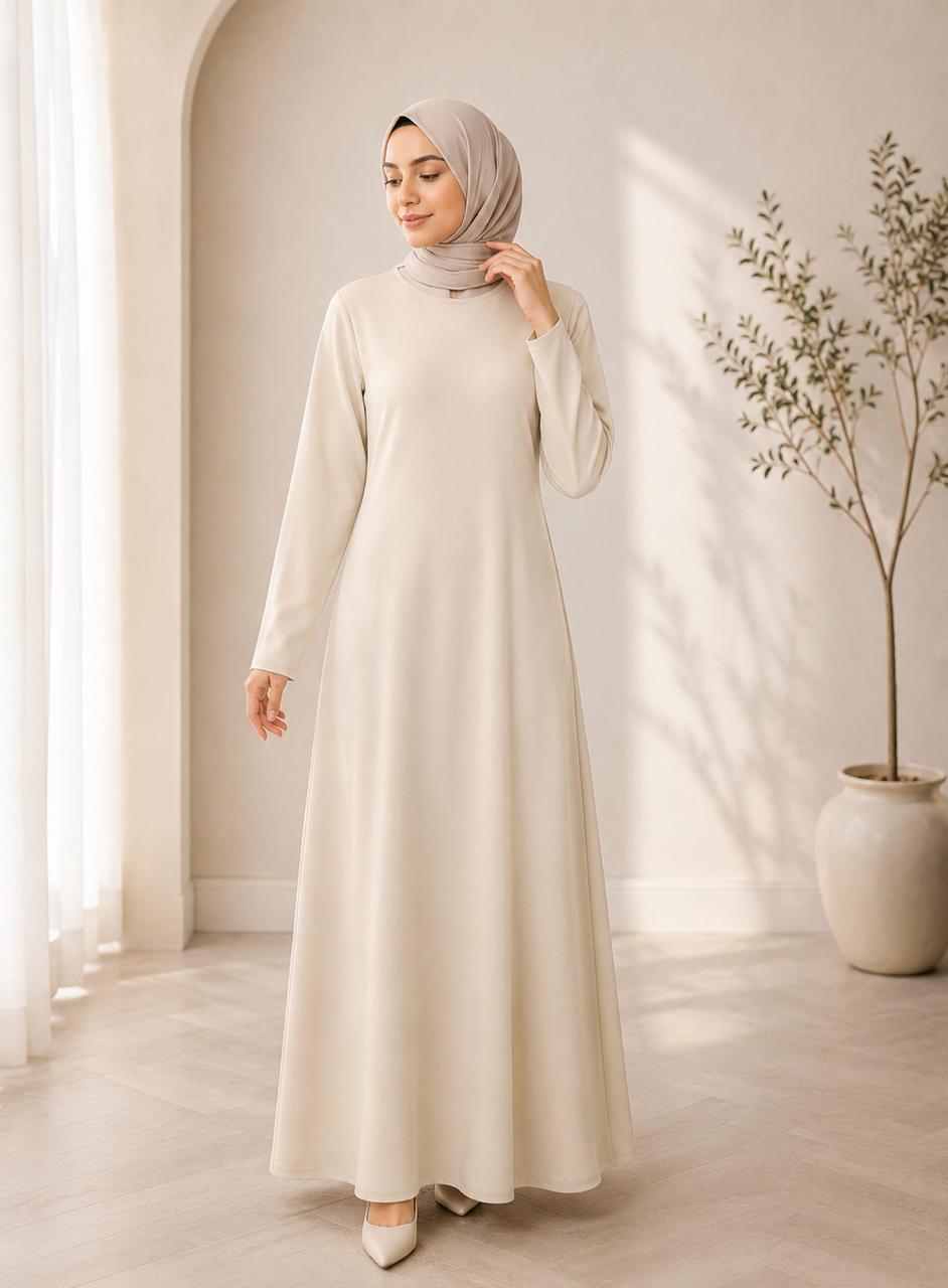 Basic Long Sleeve Scuba Dress – Slim Fit