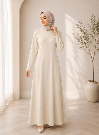 Basic Long Sleeve Scuba Dress – Slim Fit