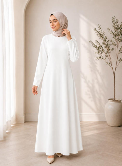 Basic Long Sleeve Scuba Dress – Slim Fit