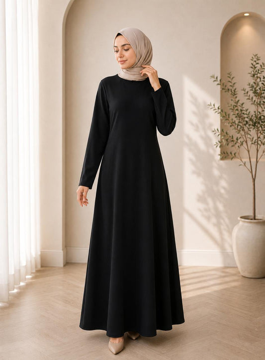 Basic Long Sleeve Scuba Dress – Slim Fit